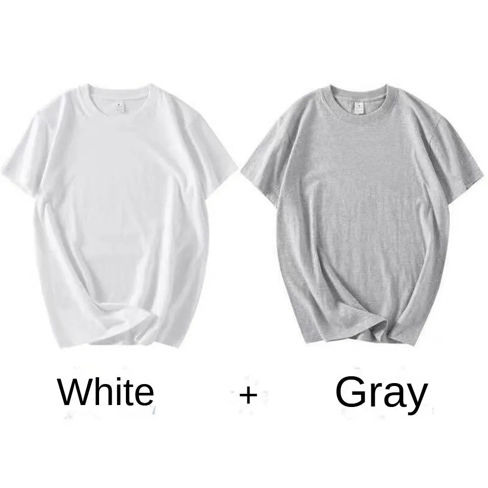2 Pack 100% Cotton Solid T Shirts Men and Women