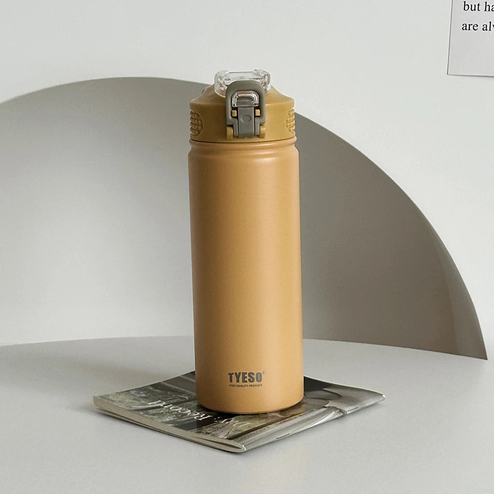 600ML/750ML Thermos Water Bottle With Straw Stainless Steel Thermal Keeps Cold and Heat