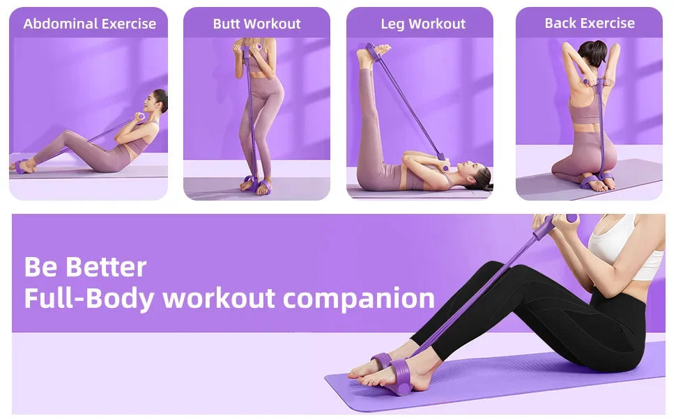 Resistance Band Tensioner with Non-Slip Handles - Home Fitness Equipment for Abdominal Muscle Training