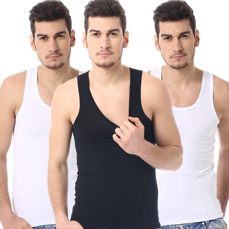 Men's Solid Color Cotton Tank Top