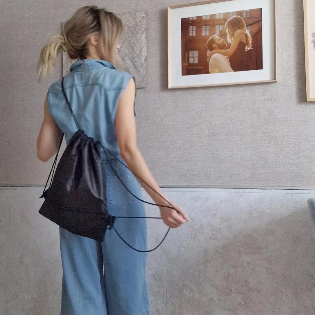 Portable Drawstring Backpack – Foldable Lightweight Bag for Travel, Gym & Outdoor