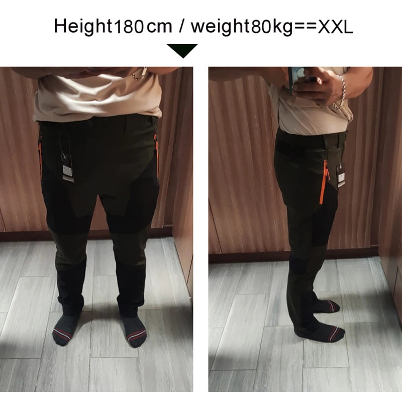 Men Sports Breathable Pants Hiking Trousers Camping Splash Prevention Quick Dry UV Resistant Elastic Thin