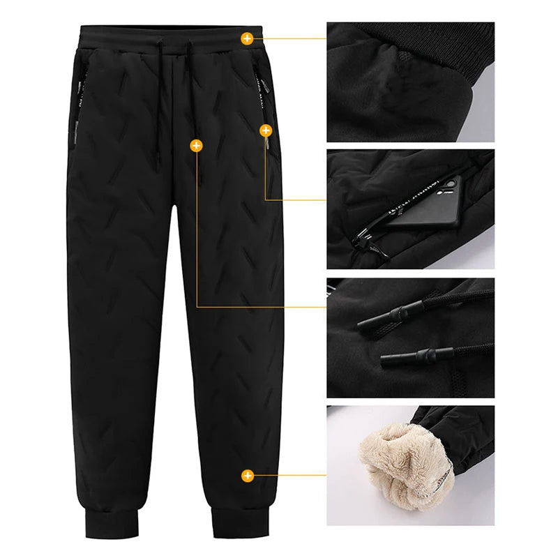 Thick Warm Winter Sweatpants for Men Thermal Trousers