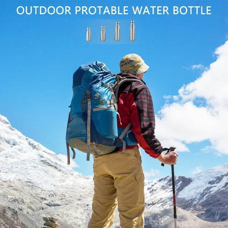 0.75/1 Liter Stainless Steel Water Bottle For Outdoor Camping Hiking Sports