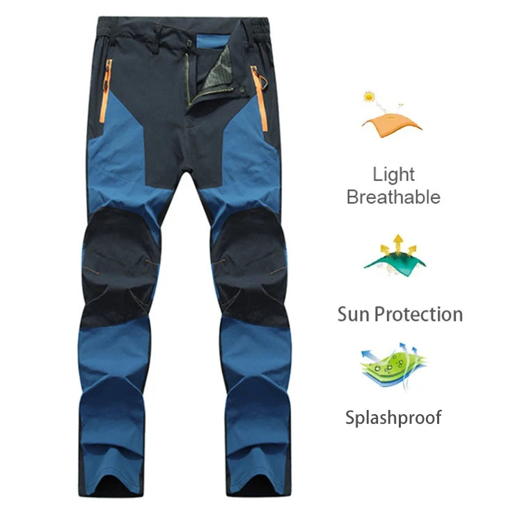 Men Sports Breathable Pants Hiking Trousers Camping Splash Prevention Quick Dry UV Resistant Elastic Thin