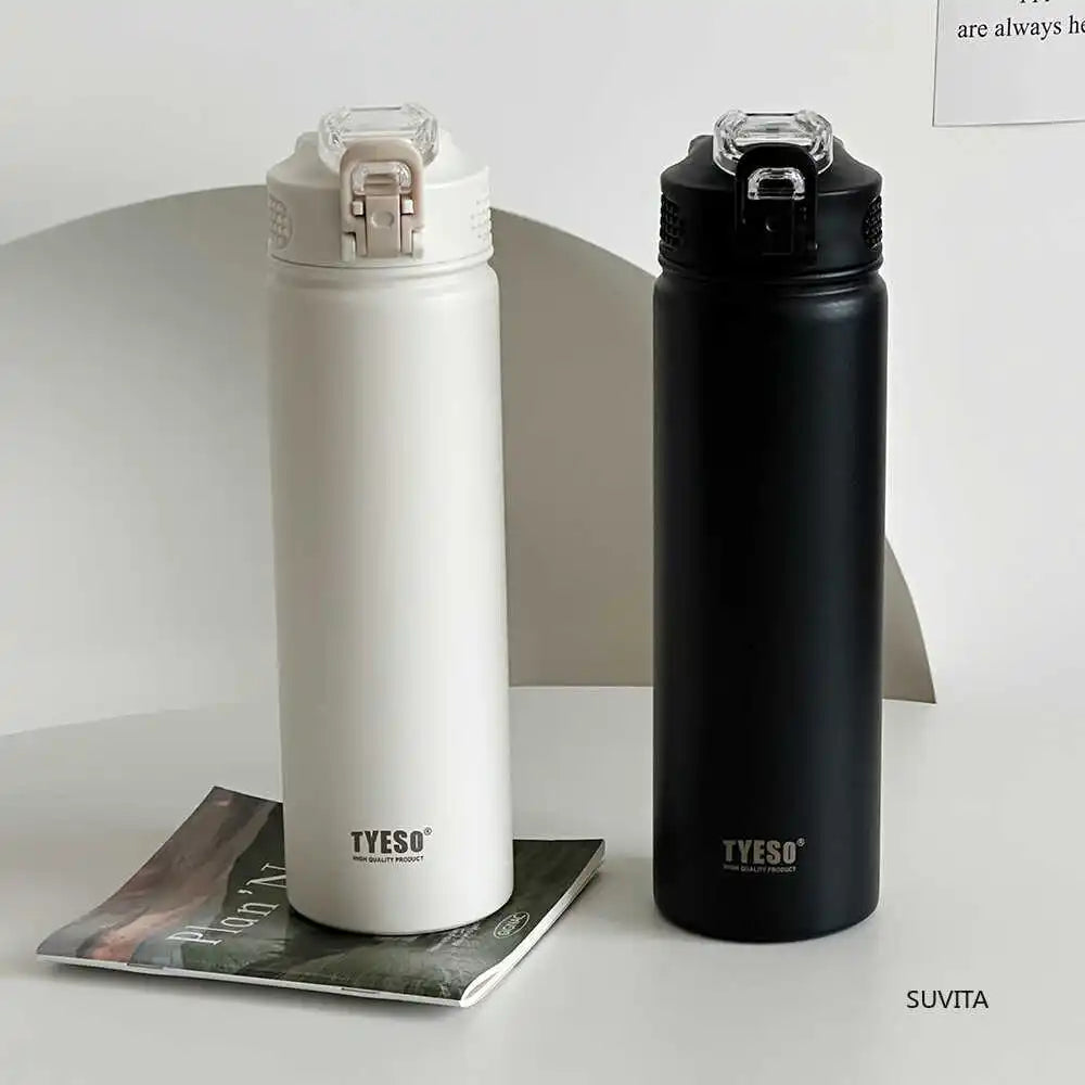 600ML/750ML Thermos Water Bottle With Straw Stainless Steel Thermal Keeps Cold and Heat