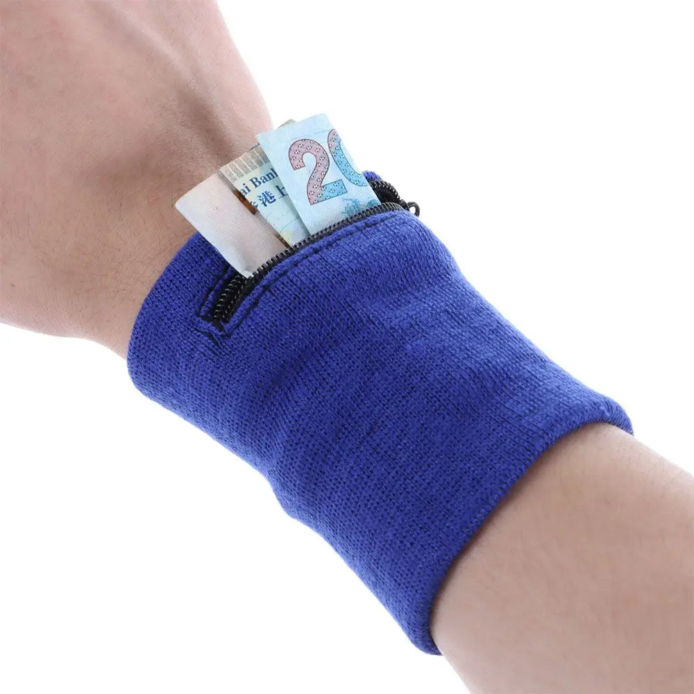 1 Piece Sports Wristband With Zipper Wrist Protection Absorbent Sleeve Towel