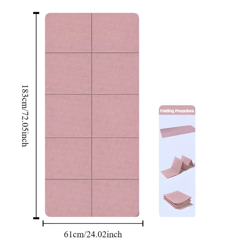 Foldable Yoga Mat Eco Friendly Folding Travel Fitness Double Sided Non-Slip For Workouts