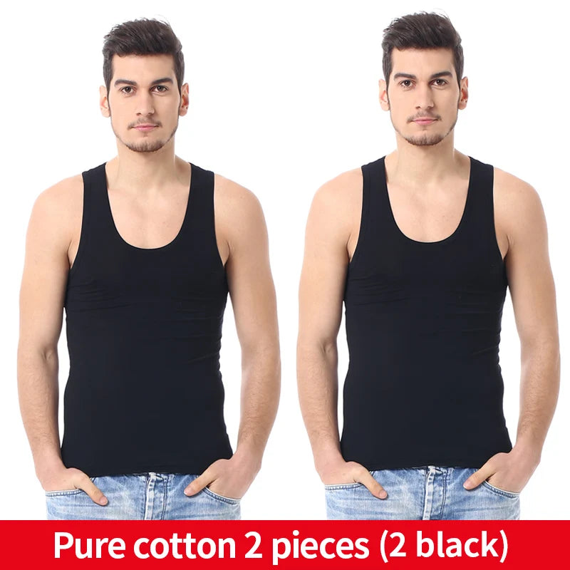 Men's Solid Color Cotton Tank Top