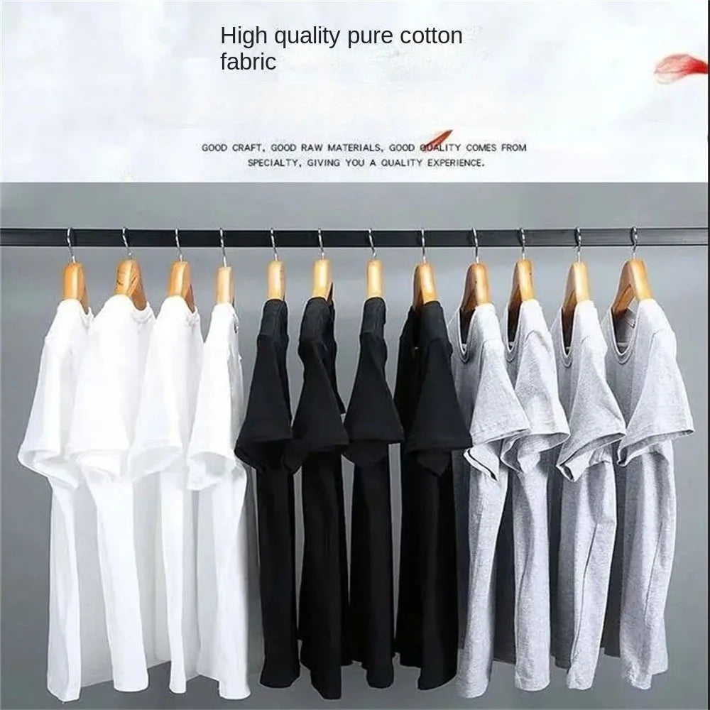 Cotton T-Shirt for Men Women Solid Color