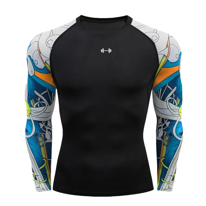 Gym Compression Dry Fit Men's Long Sleeve Fitness T-shirt