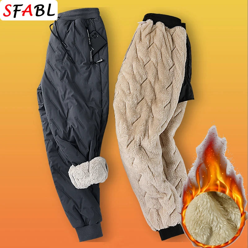 Thick Warm Winter Sweatpants for Men Thermal Trousers