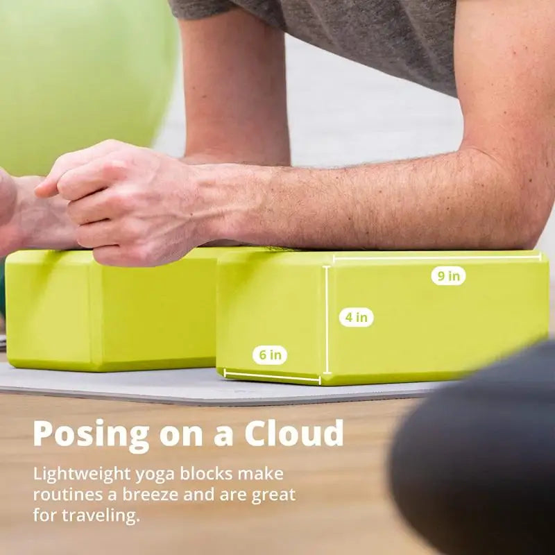 2 Pack Gym Blocks Foam Brick Training Exercise Fitness Equipment Yoga Blocks