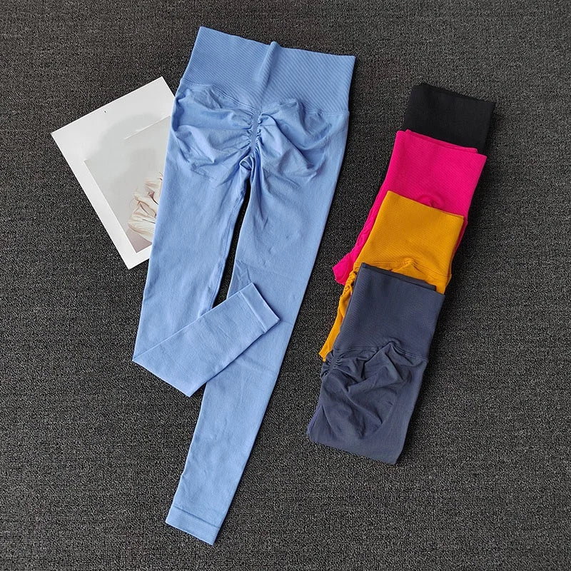 High Elastic Seamless Yoga Leggings - Women Fitness Quick Dry Push Up Sports Pants