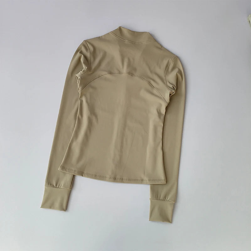 Yoga Suit Women's High-end Standing Collar Long Sleeved Sports Jacket