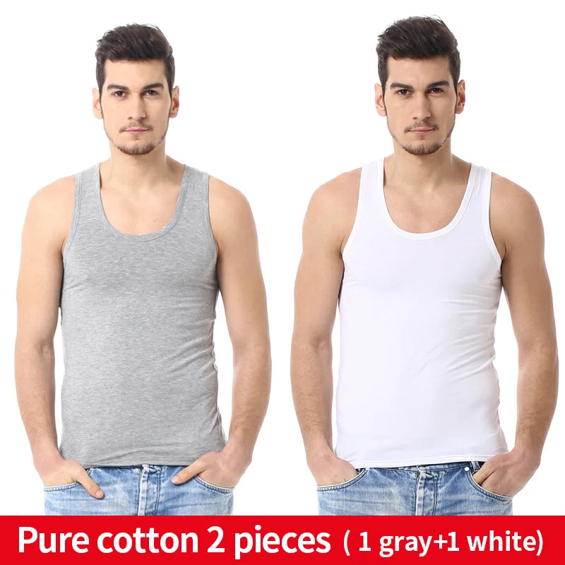 Men's Solid Color Cotton Tank Top