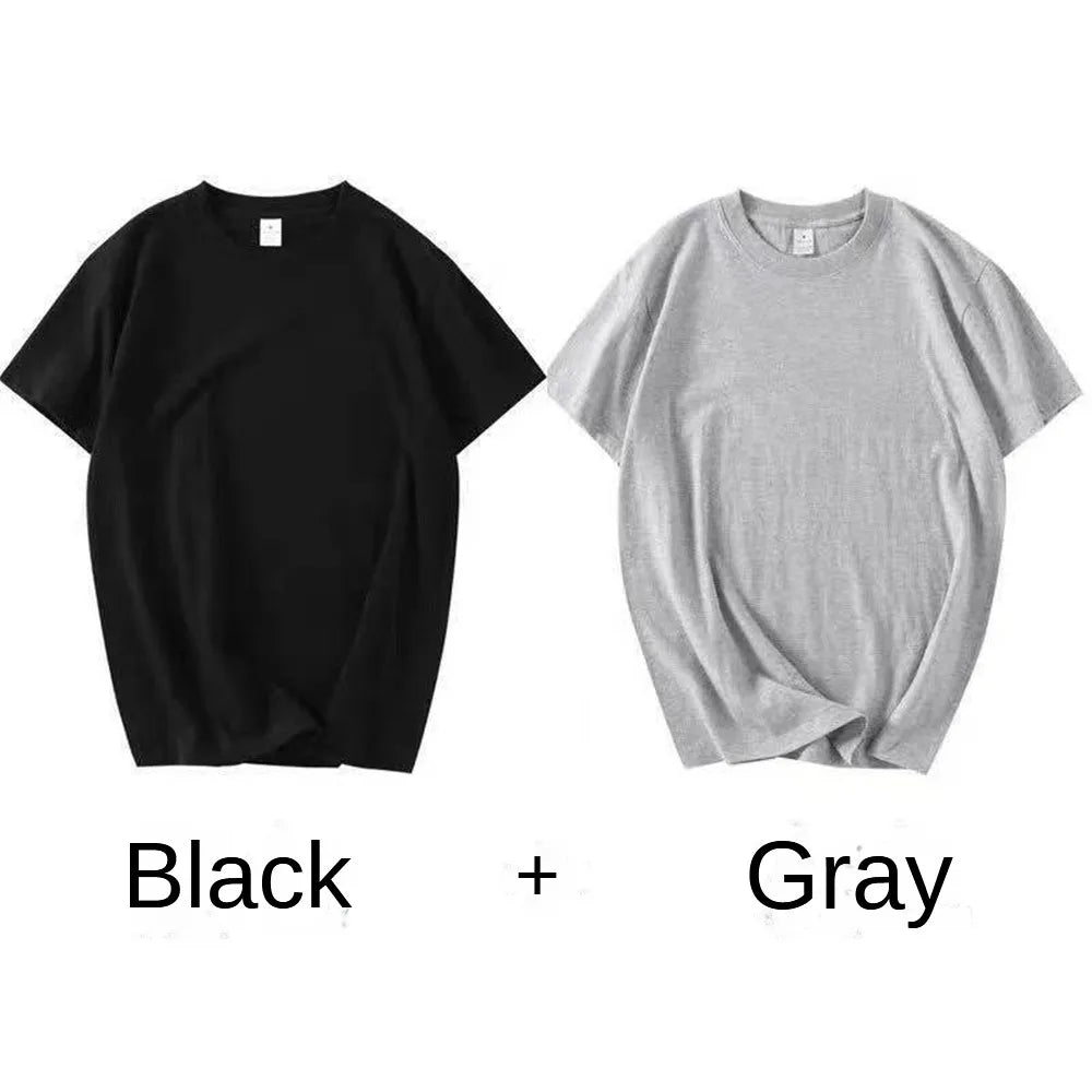 2 Pack 100% Cotton Solid T Shirts Men and Women