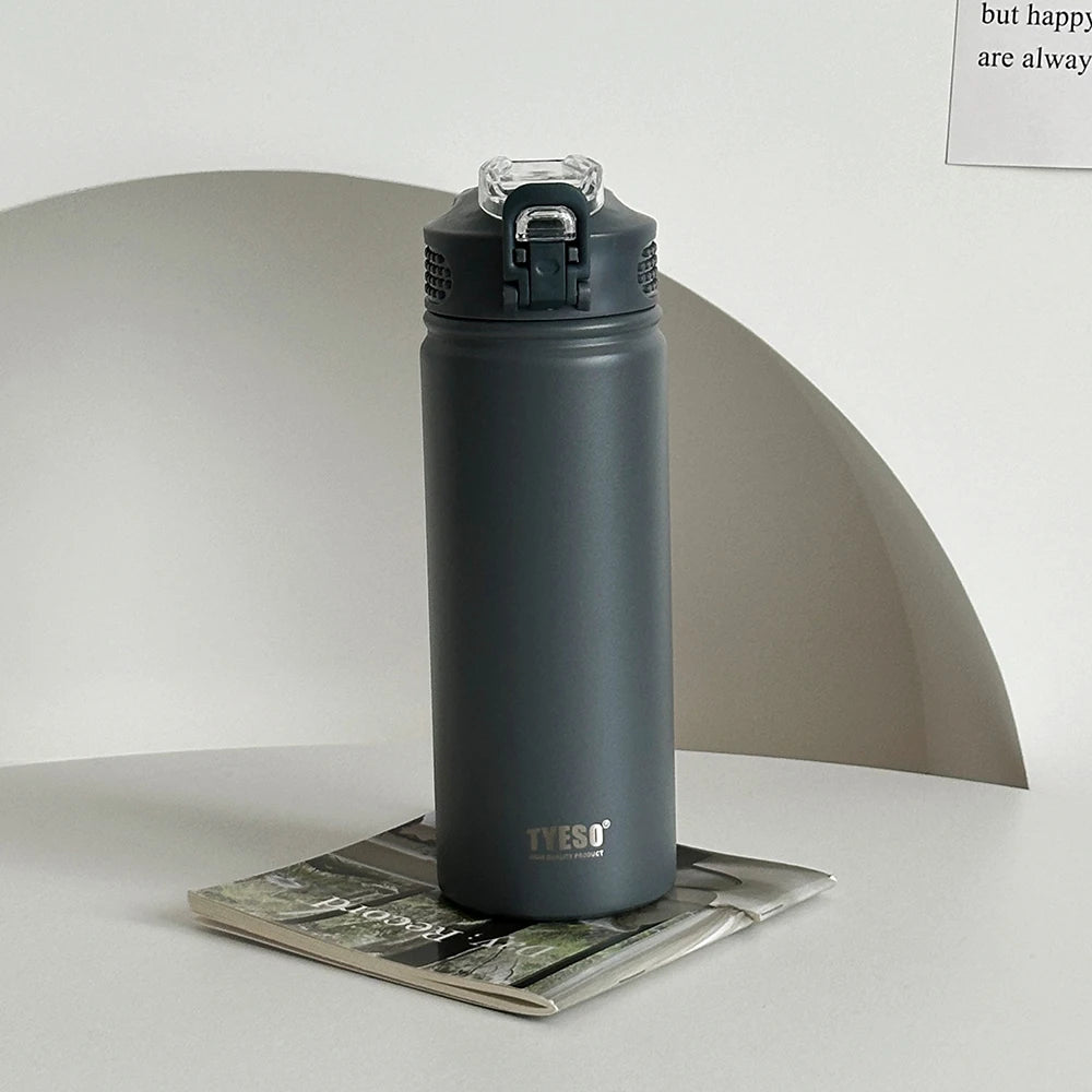 600ML/750ML Thermos Water Bottle With Straw Stainless Steel Thermal Keeps Cold and Heat