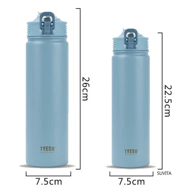 600ML/750ML Thermos Water Bottle With Straw Stainless Steel Thermal Keeps Cold and Heat