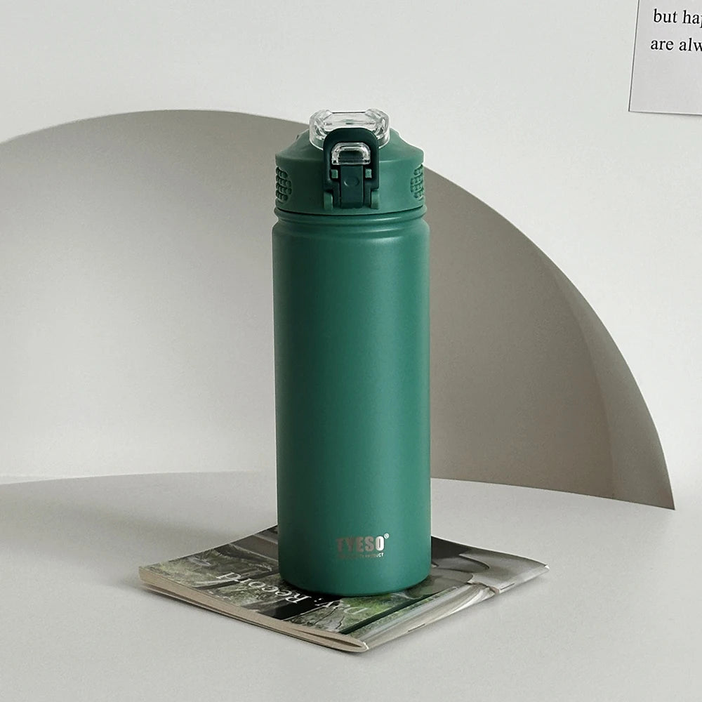 600ML/750ML Thermos Water Bottle With Straw Stainless Steel Thermal Keeps Cold and Heat