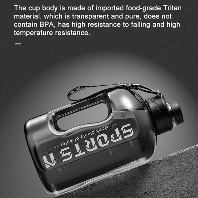 1.7L/2.7L Large Capacity Water Bottle For Fitness Sports