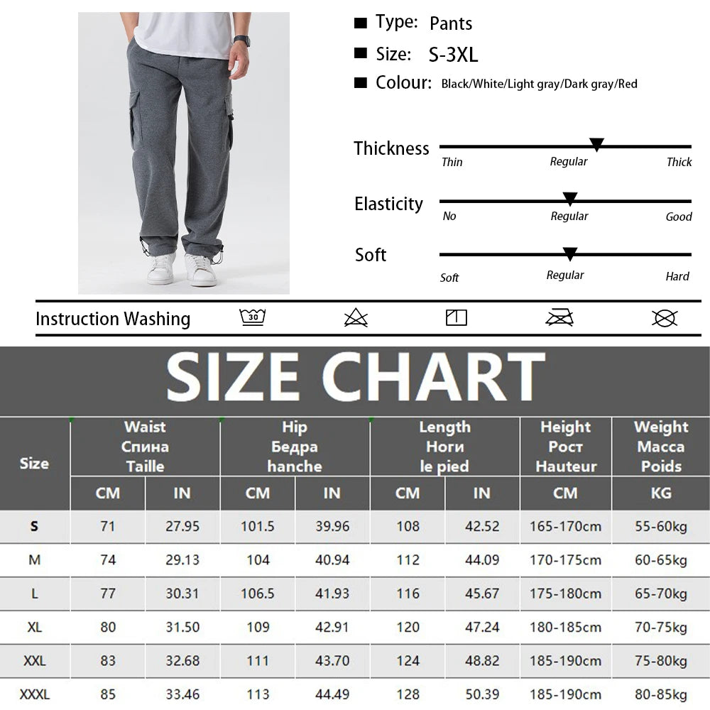 Men's Multi-Pockets Sweatpants Joggers For Fitness and Sports