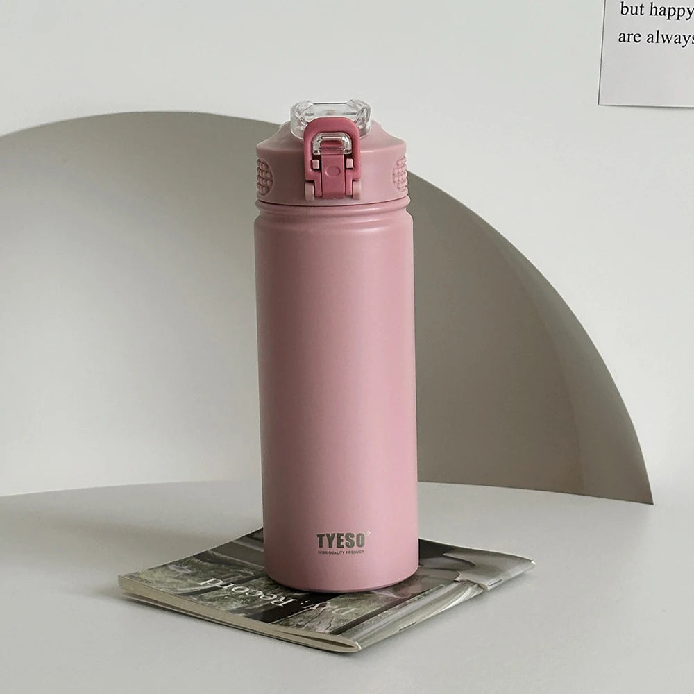 600ML/750ML Thermos Water Bottle With Straw Stainless Steel Thermal Keeps Cold and Heat