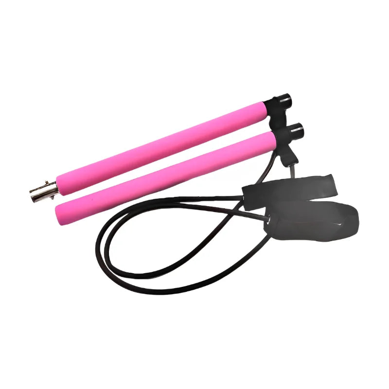 Yoga Pilates Bar Stick With Resistance Band Muscle Toning