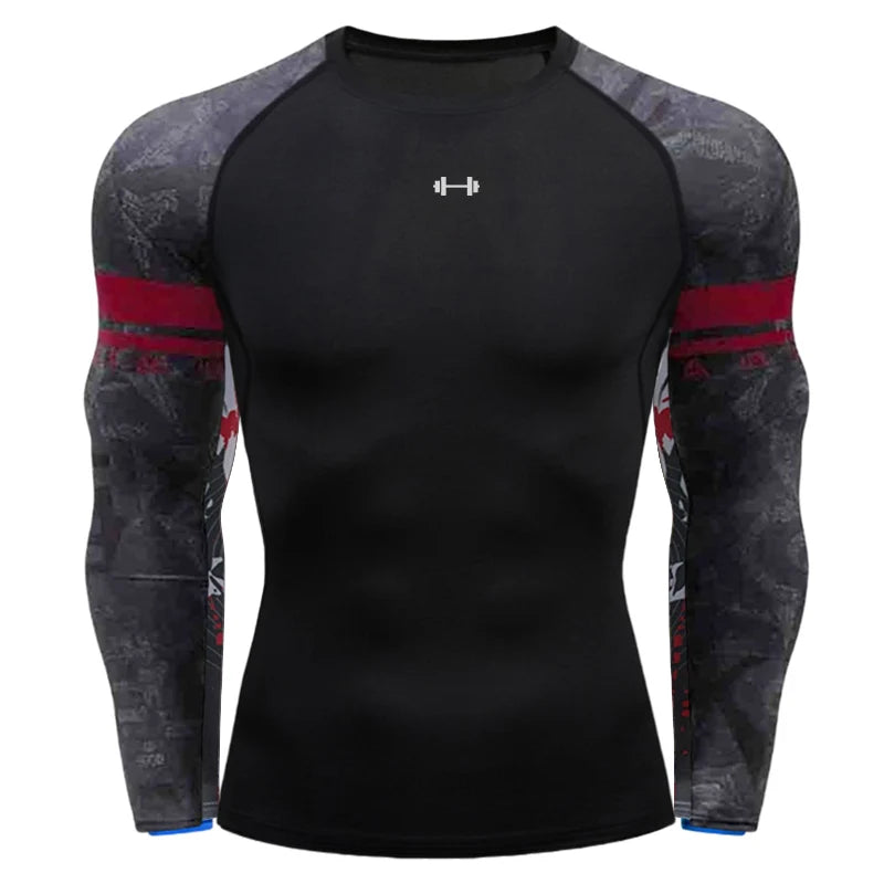 Gym Compression Dry Fit Men's Long Sleeve Fitness T-shirt