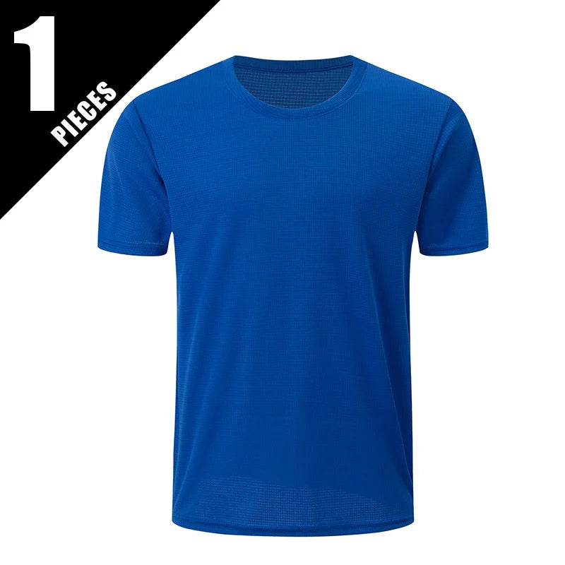 Men's Solid Color Sports Short Sleeve Fitness Shirt