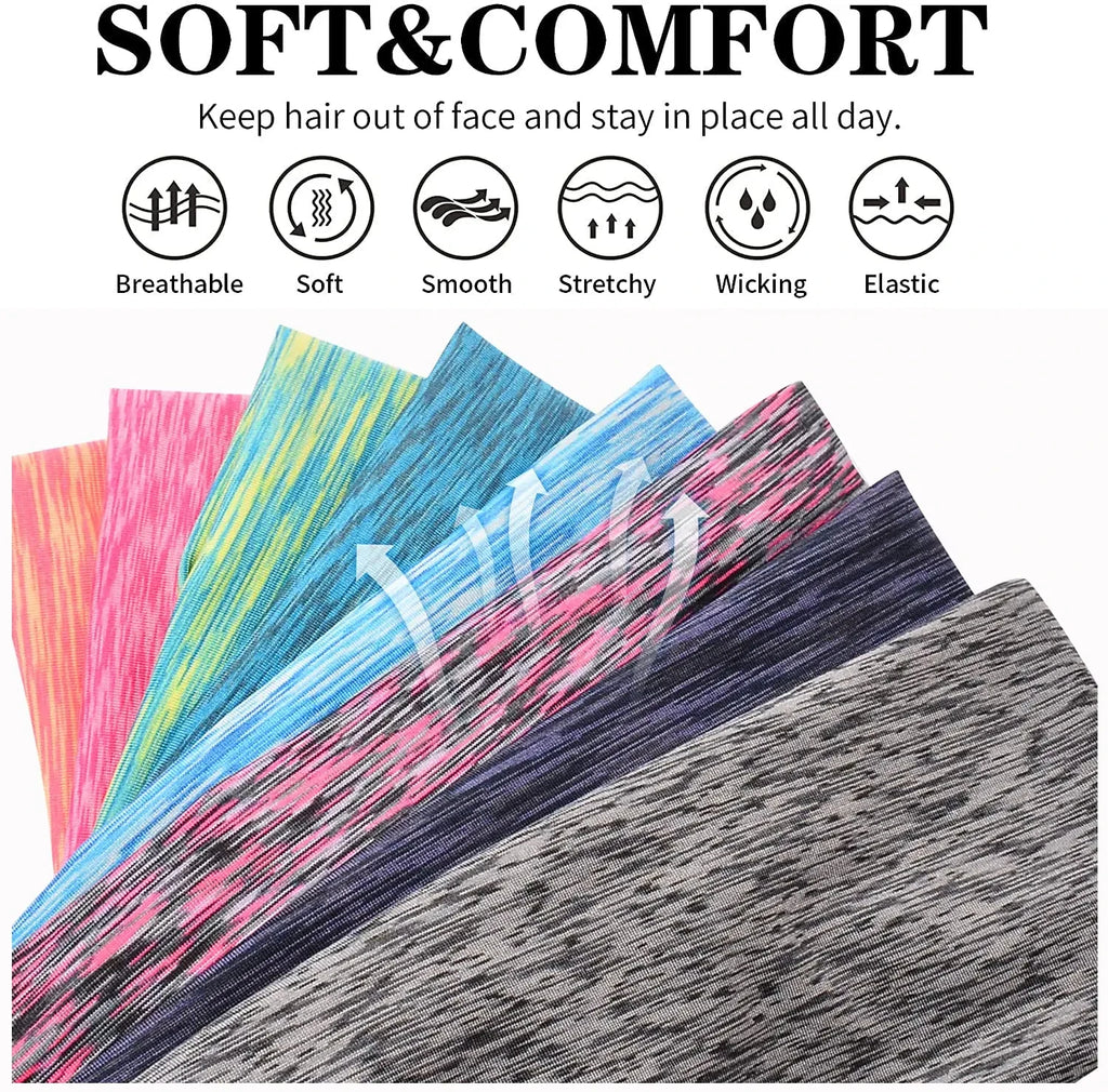 3 Pack Sweatband for Men/Women Elastic Sport Headbands