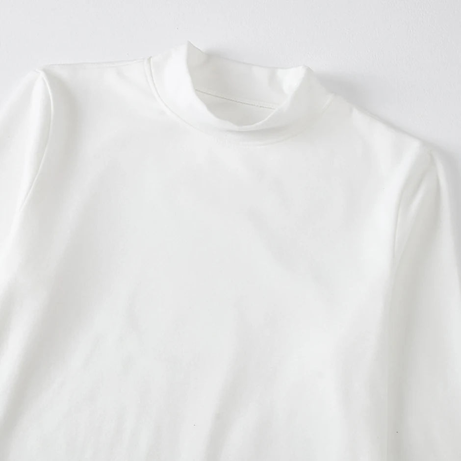 1/2piece Autumn And Winter Men's Semi High Neck Fashionable Base Long Sleeved Top Solid Color Casual Sports Fitness Warm T-shirt