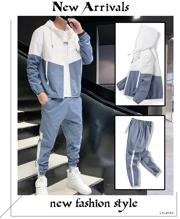 Men's Tracksuit Casual Joggers Hooded Sportswear