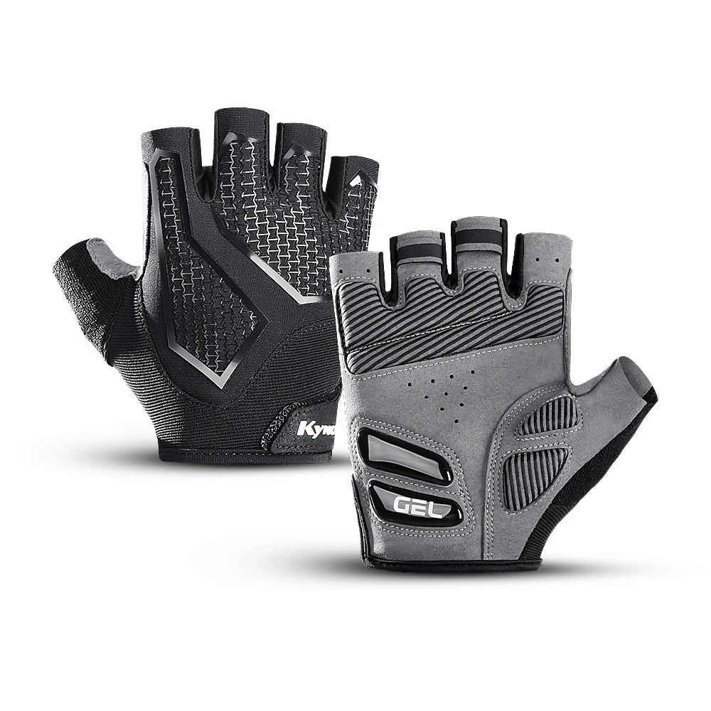 Half-Finger Cycling Gloves Black Silicone Fitness Gloves
