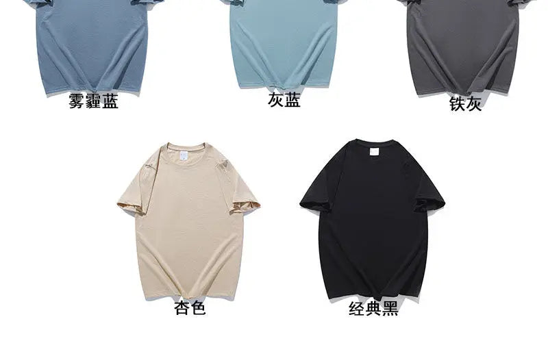 100% Cotton T-shirt Men Women Solid Color