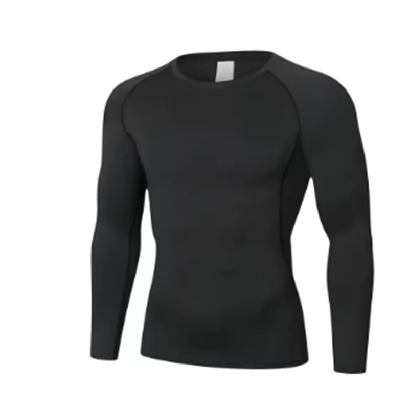 Men's Long Sleeve Compression Shirt for Running and Fitness