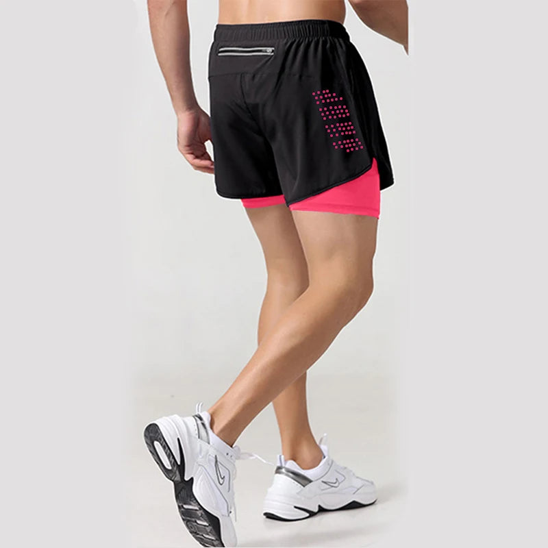 Men Running Shorts Gym Sports Shorts 2 In 1 For Fitness Training
