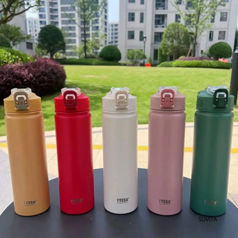 600ML/750ML Thermos Water Bottle With Straw Stainless Steel Thermal Keeps Cold and Heat