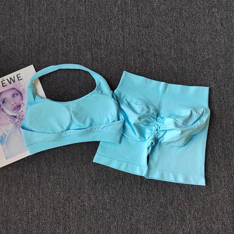 2 Piece Yoga Suit for Women Seamless Fitness Gym Outfit