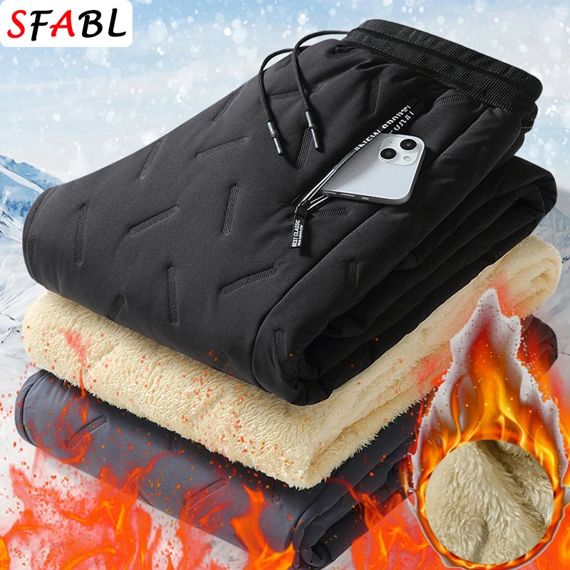 Thick Warm Winter Sweatpants for Men Thermal Trousers