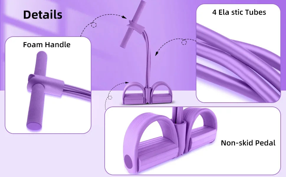 Resistance Band Tensioner with Non-Slip Handles - Home Fitness Equipment for Abdominal Muscle Training