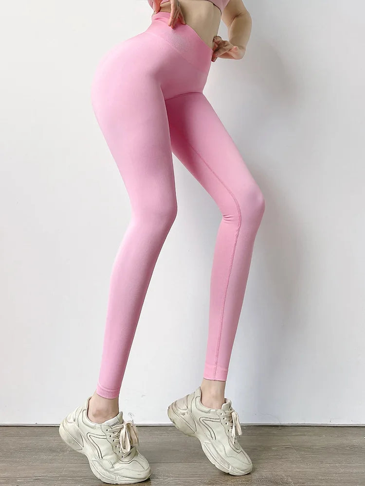 High Elastic Seamless Yoga Leggings - Women Fitness Quick Dry Push Up Sports Pants