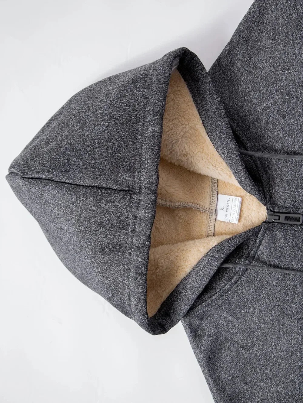 Winter Men's Zipper Jacket Fleece Warm Windproof Hoodie