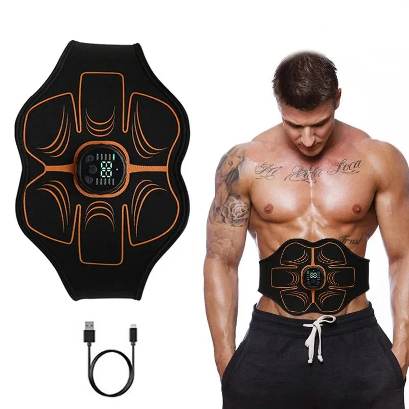 Electric Abdominal Muscle Stimulator EMS Trainer Belt Home Gym Fitness Slimming Massager