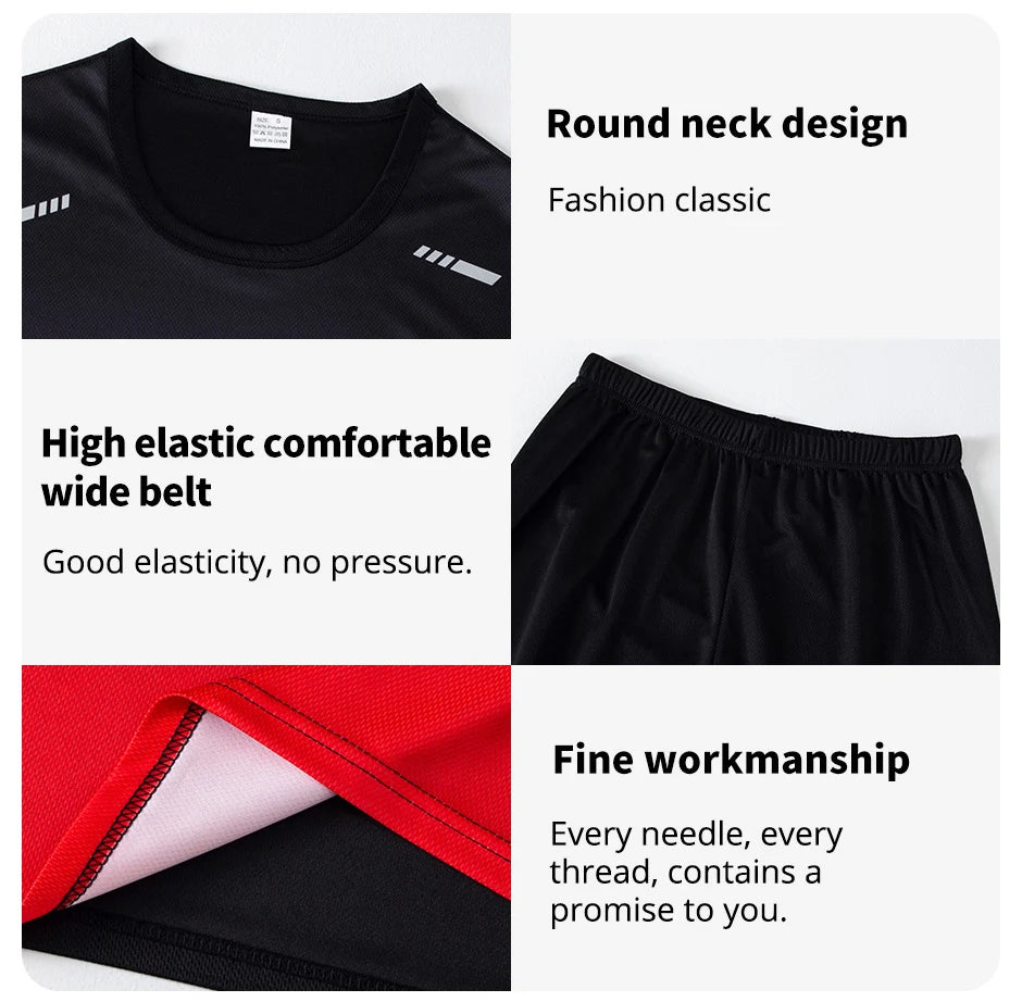 2 Piece Short Sleeved Sports Fit For Men