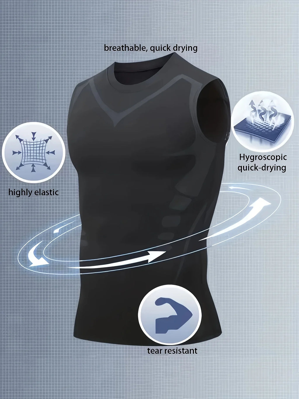 Men's Sleeveless Quick Dry Compression Tank Top For Training Fitness