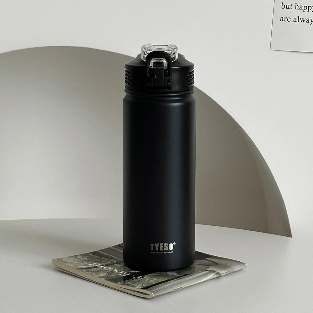 600ML/750ML Thermos Water Bottle With Straw Stainless Steel Thermal Keeps Cold and Heat