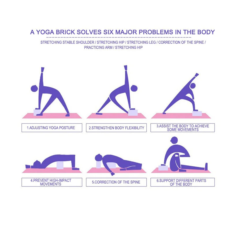 2 Pack Gym Blocks Foam Brick Training Exercise Fitness Equipment Yoga Blocks