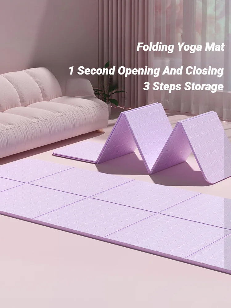 Foldable Yoga Mat Eco Friendly Folding Travel Fitness Double Sided Non-Slip For Workouts