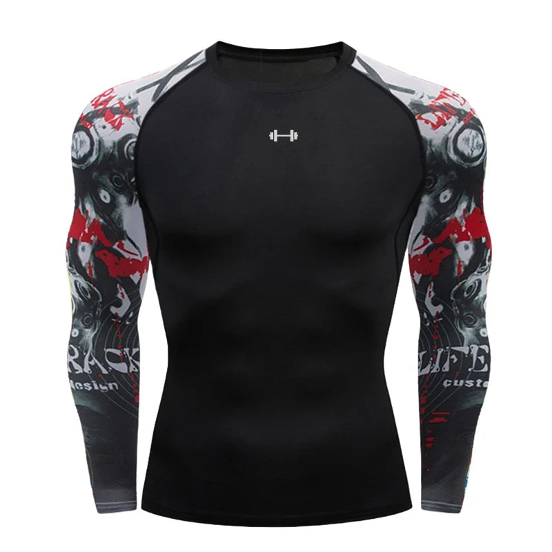 Gym Compression Dry Fit Men's Long Sleeve Fitness T-shirt